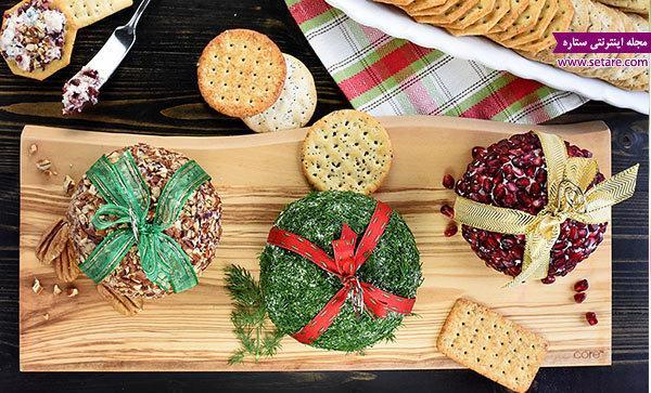 طرز تهیه توپ پنیری خوشمزه با تزیین انار طرز تهیه توپ پنیری خوشمزه با تزیین انار